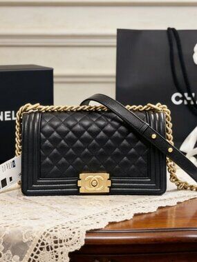Chanel Boy Medium in Quilted Lambskin